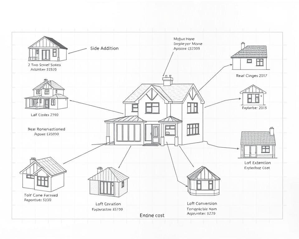 What factors affect house extension costs in the UK?