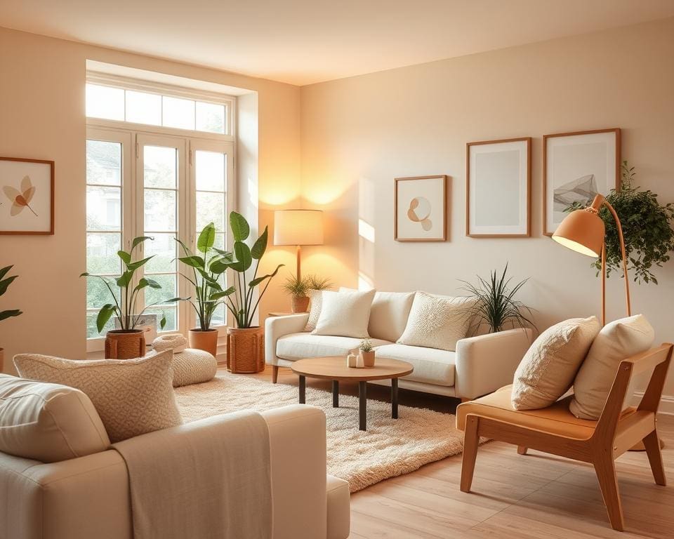 How can you create a cozy vibe with neutral tones?