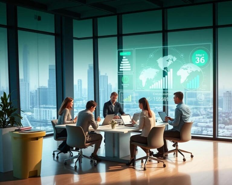 How does business tech support sustainability?