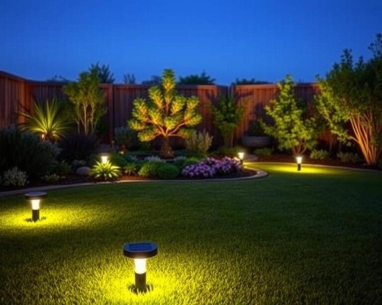 How do you use solar lights effectively in the yard?