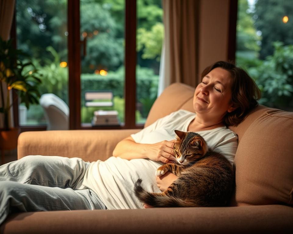 How does animal company ease your stress?