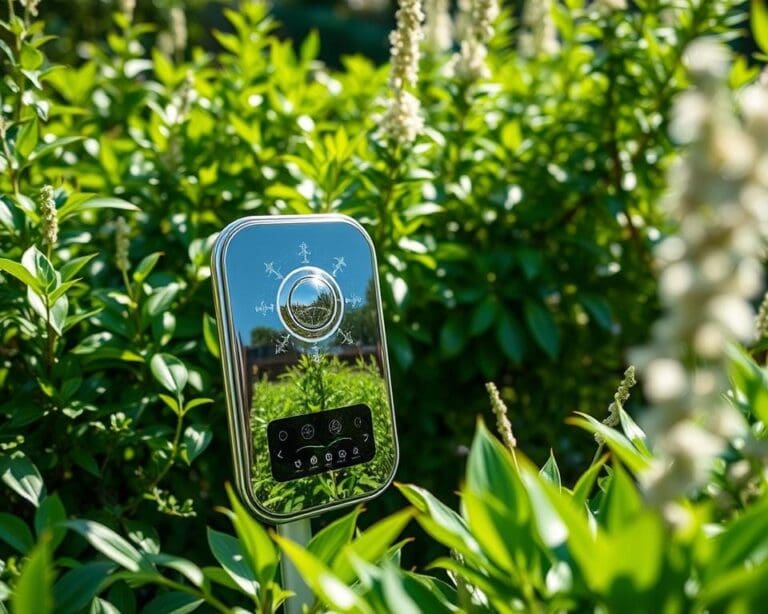 What smart device tracks sunlight in your garden?