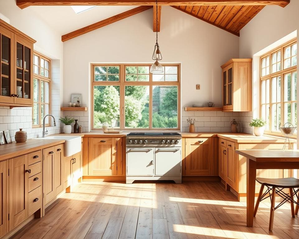 What defines a modern English country kitchen?