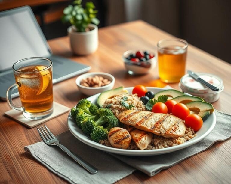 How do balanced lunches boost productivity?