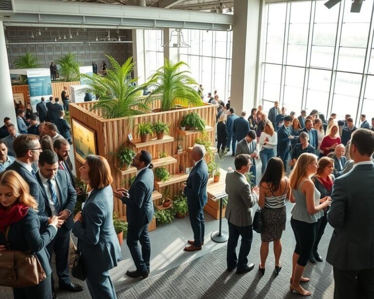 Why do exhibitors focus on sustainable event solutions?