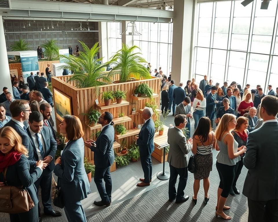 Why do exhibitors focus on sustainable event solutions?
