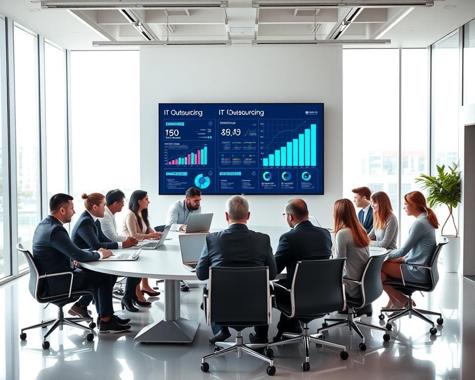 How does IT outsourcing improve efficiency?