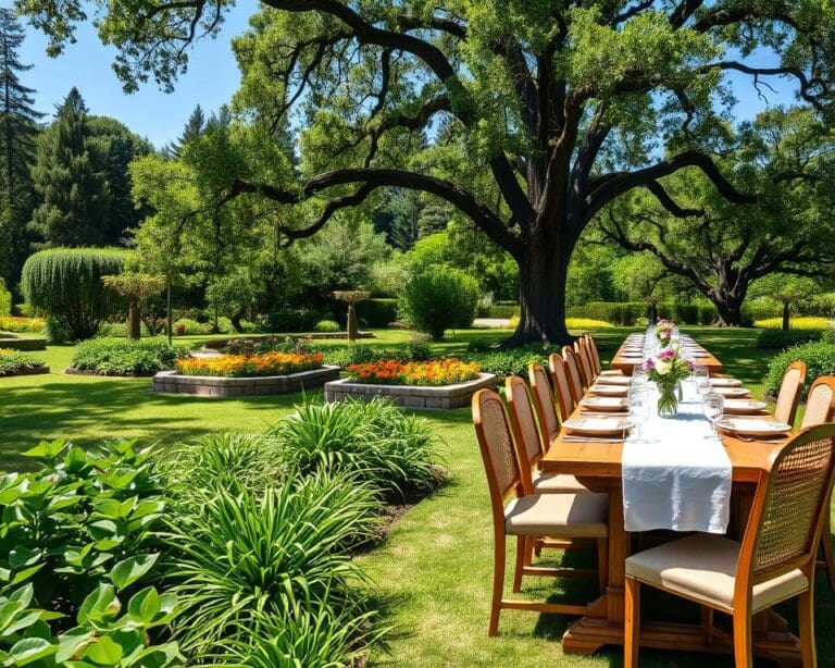 outdoor dining area